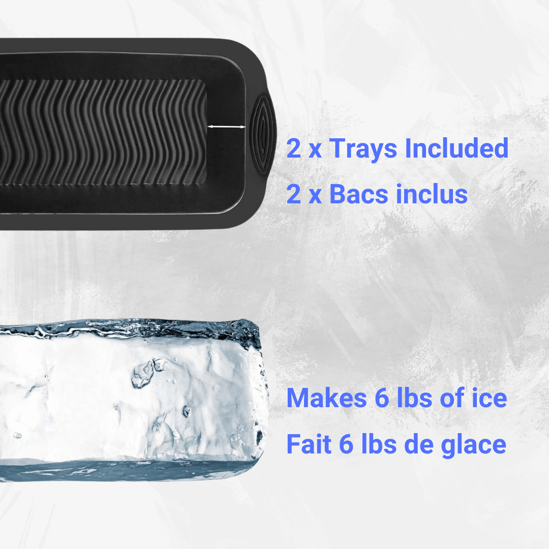 Ensemble de 2 Bacs de Blocs de Glace en Silicone Polar Immersion